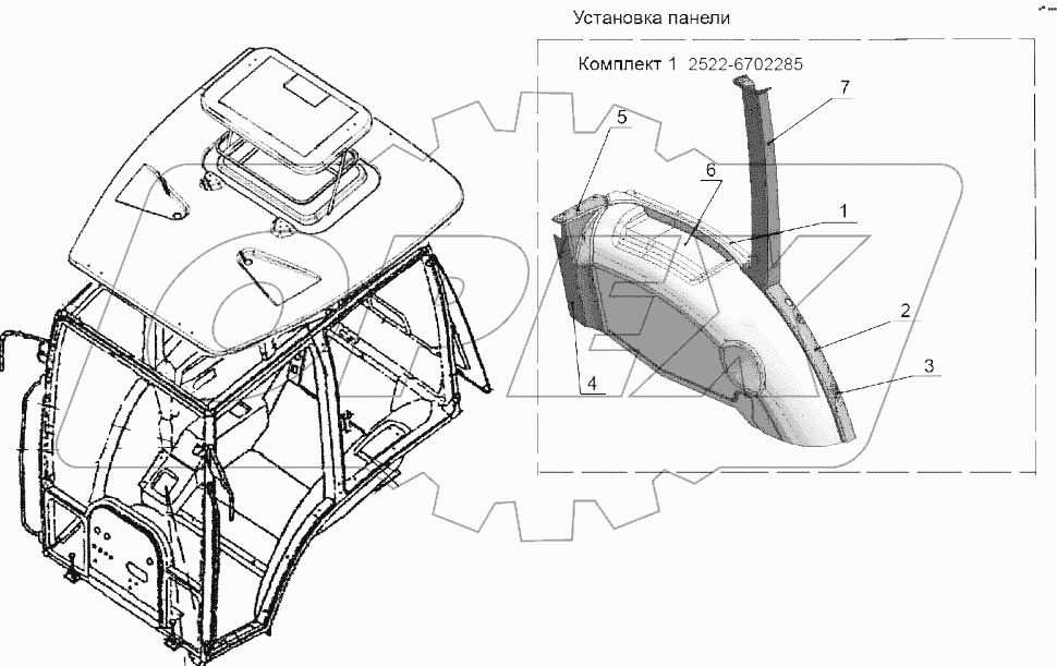 2522-6702285 Установка панели