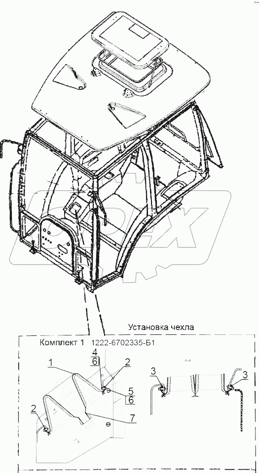 1222-6702335-Б1 Установка чехла