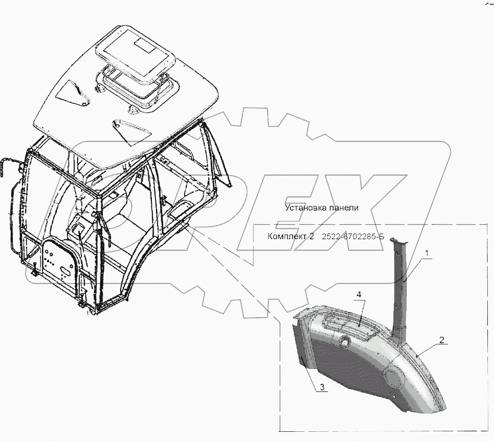 2522-6702285-Б Установка панели