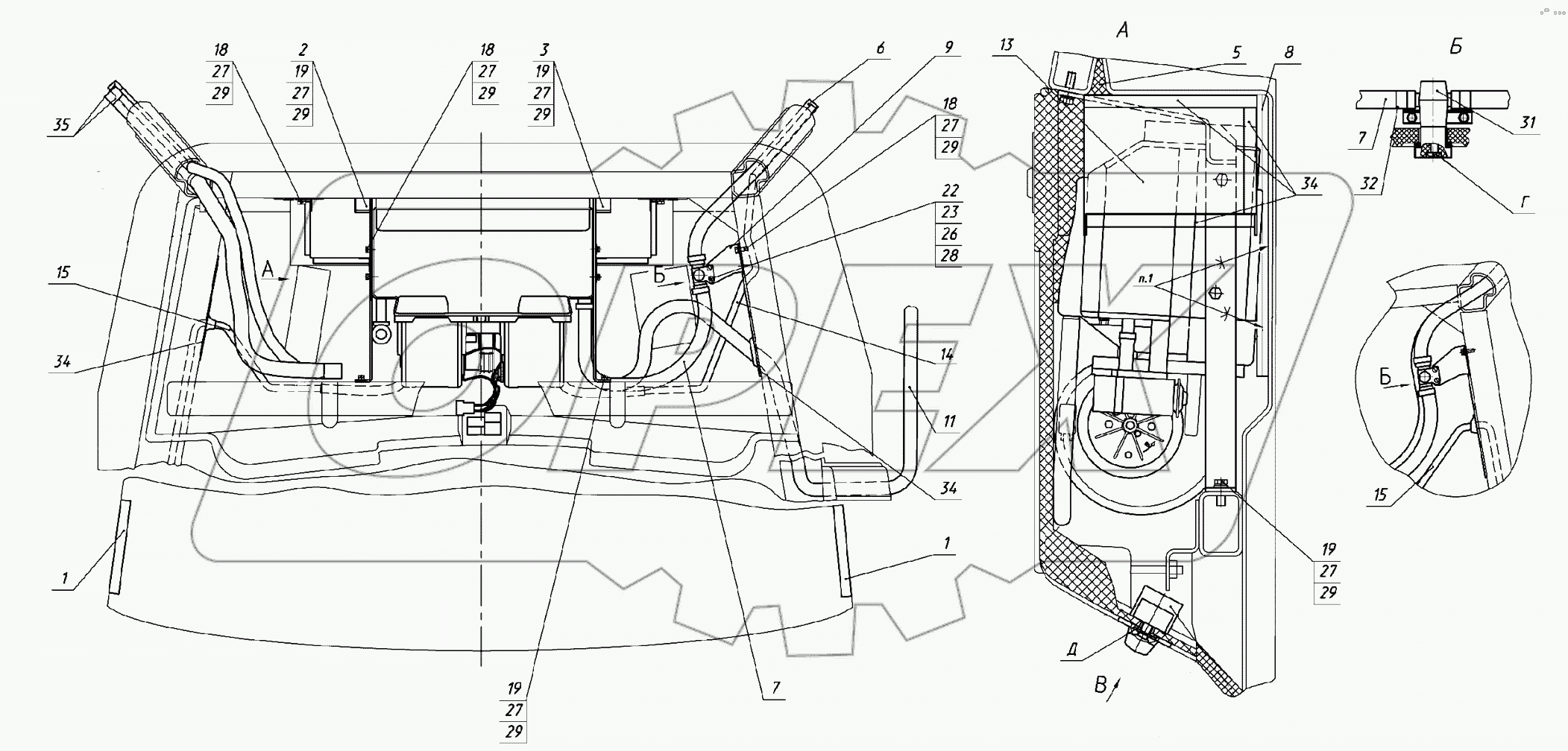 Установка отопителя-охладителя