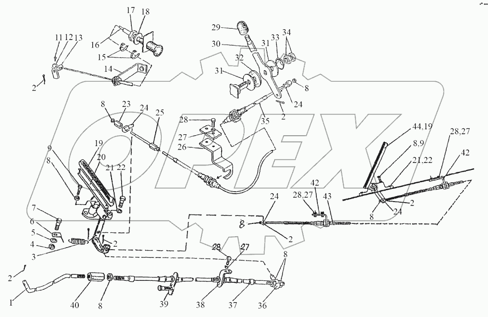 Управление подачей топлива (на реверсе)