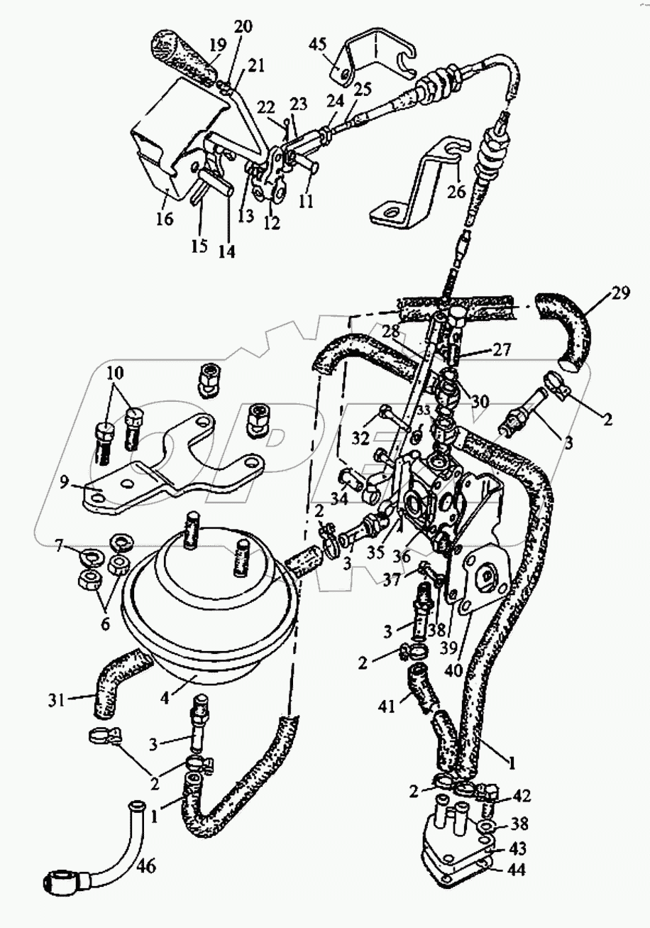 Управление гидроприводом заднего ВОМ
