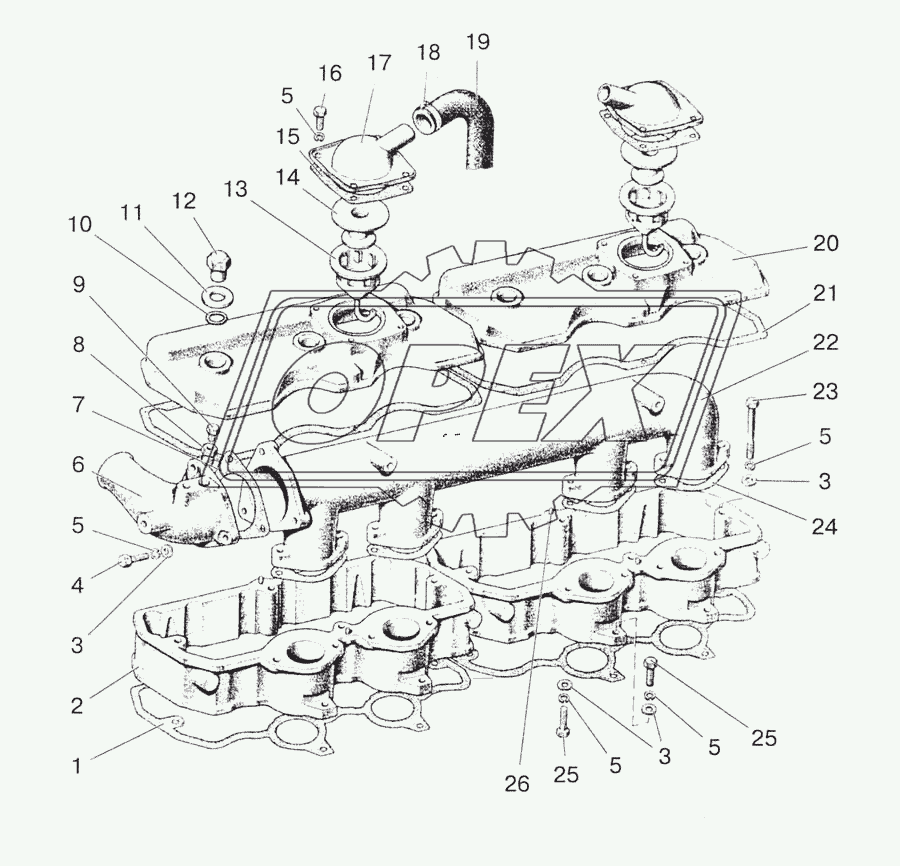 Крышки головок цилиндров, коллектор и сапуны (1522)