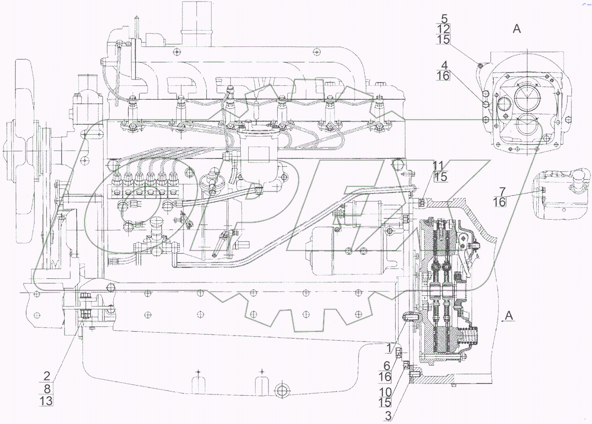 Установка двигателя