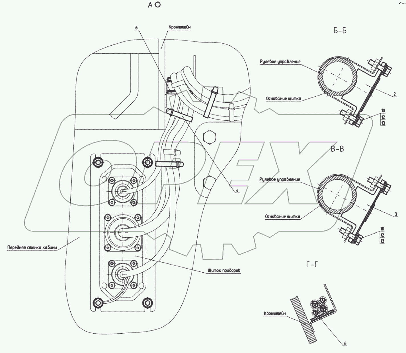  Установка щитка приборов