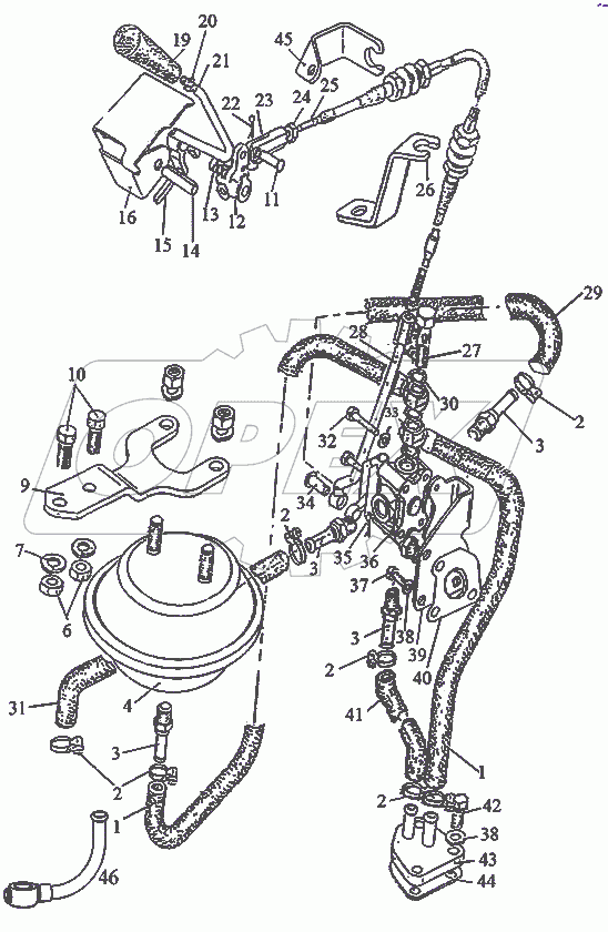  Управление гидропривода заднего ВОМ