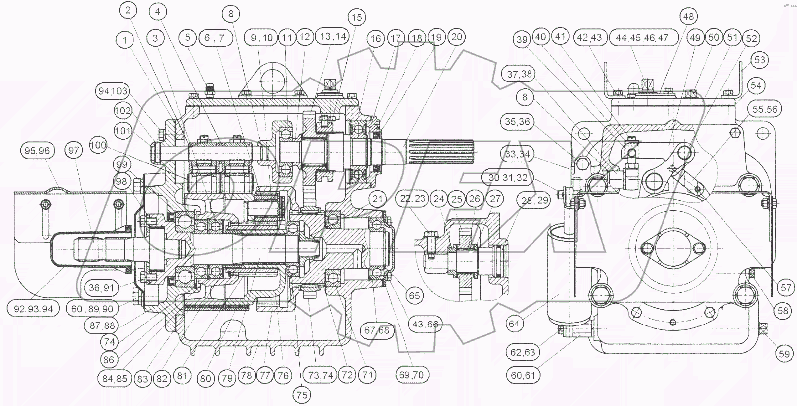  Редуктор переднего ВОМ