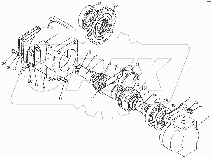  Привод насоса гидросистемы