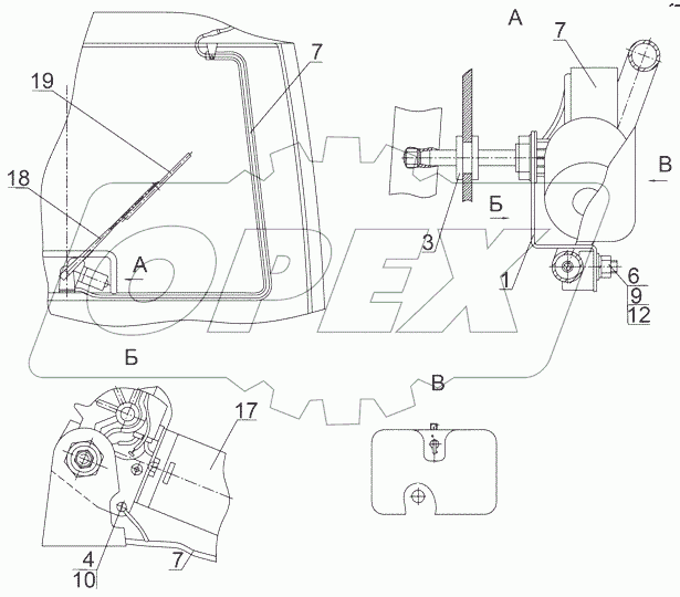  Установка заднего стеклоочистителя