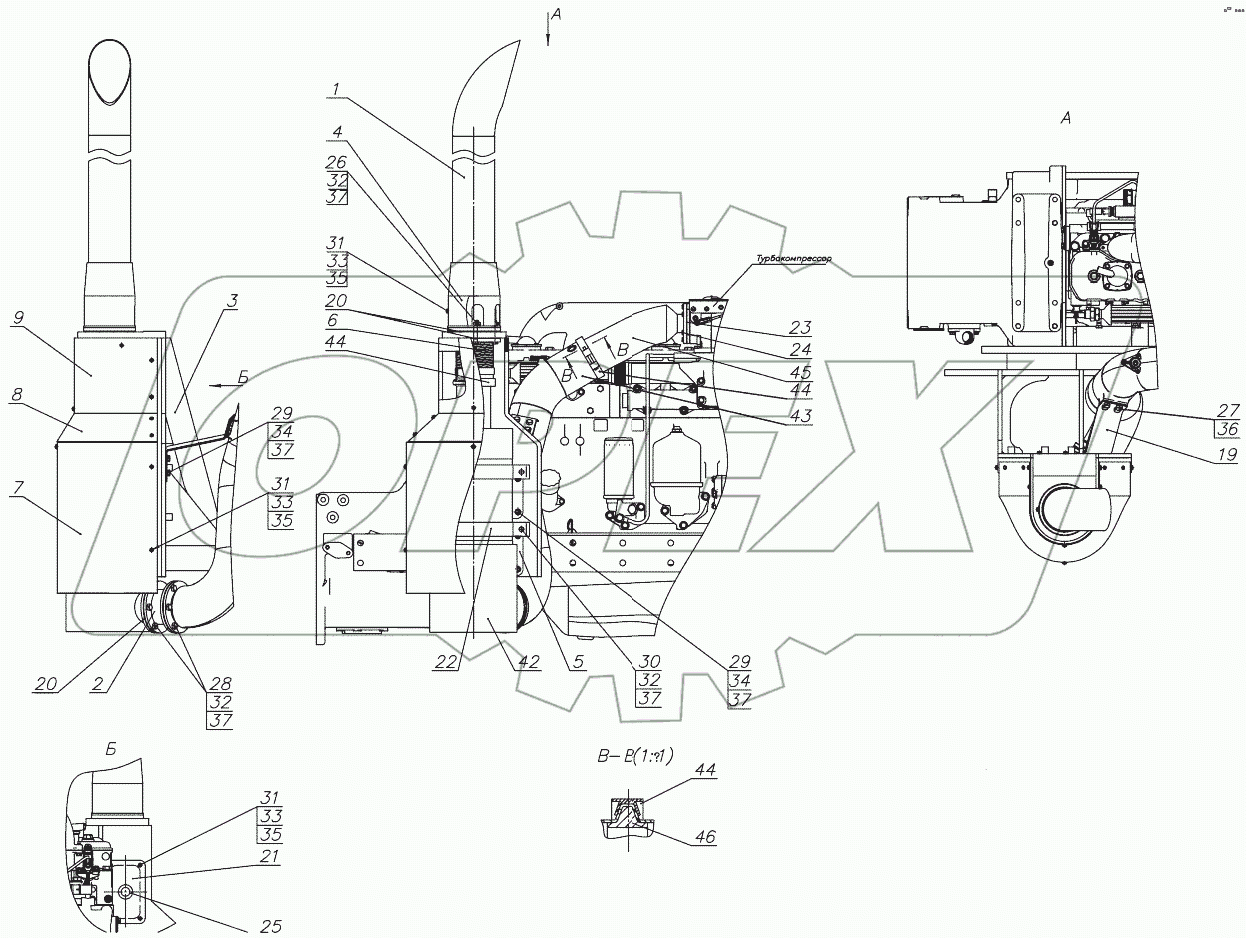  Установка глушителя