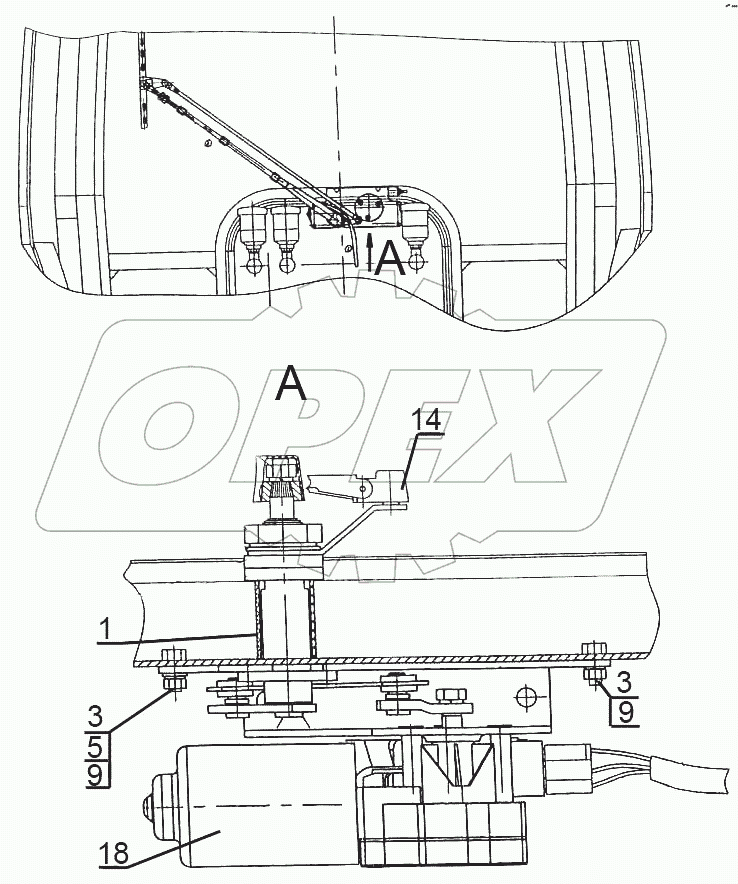  Установка переднего стеклоочистителя