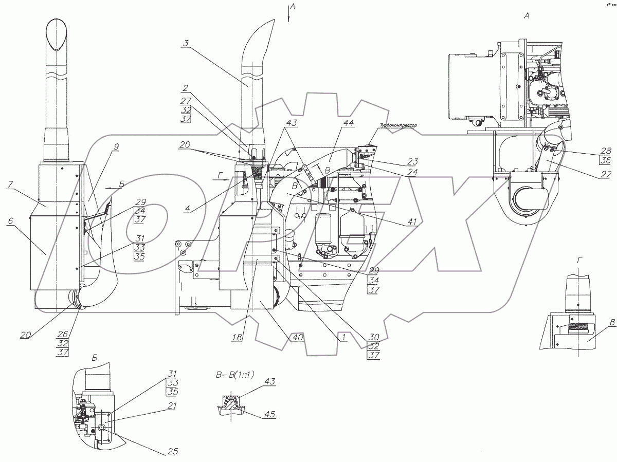  Установка глушителя