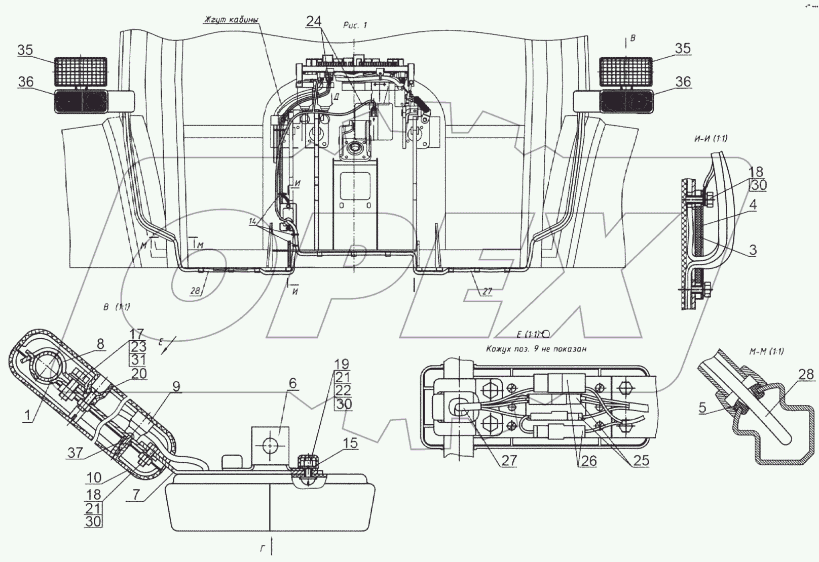  Установка фонарей передних