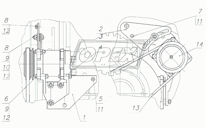 Установка компрессора (для тракторов 2822ДЦ/2822.1)