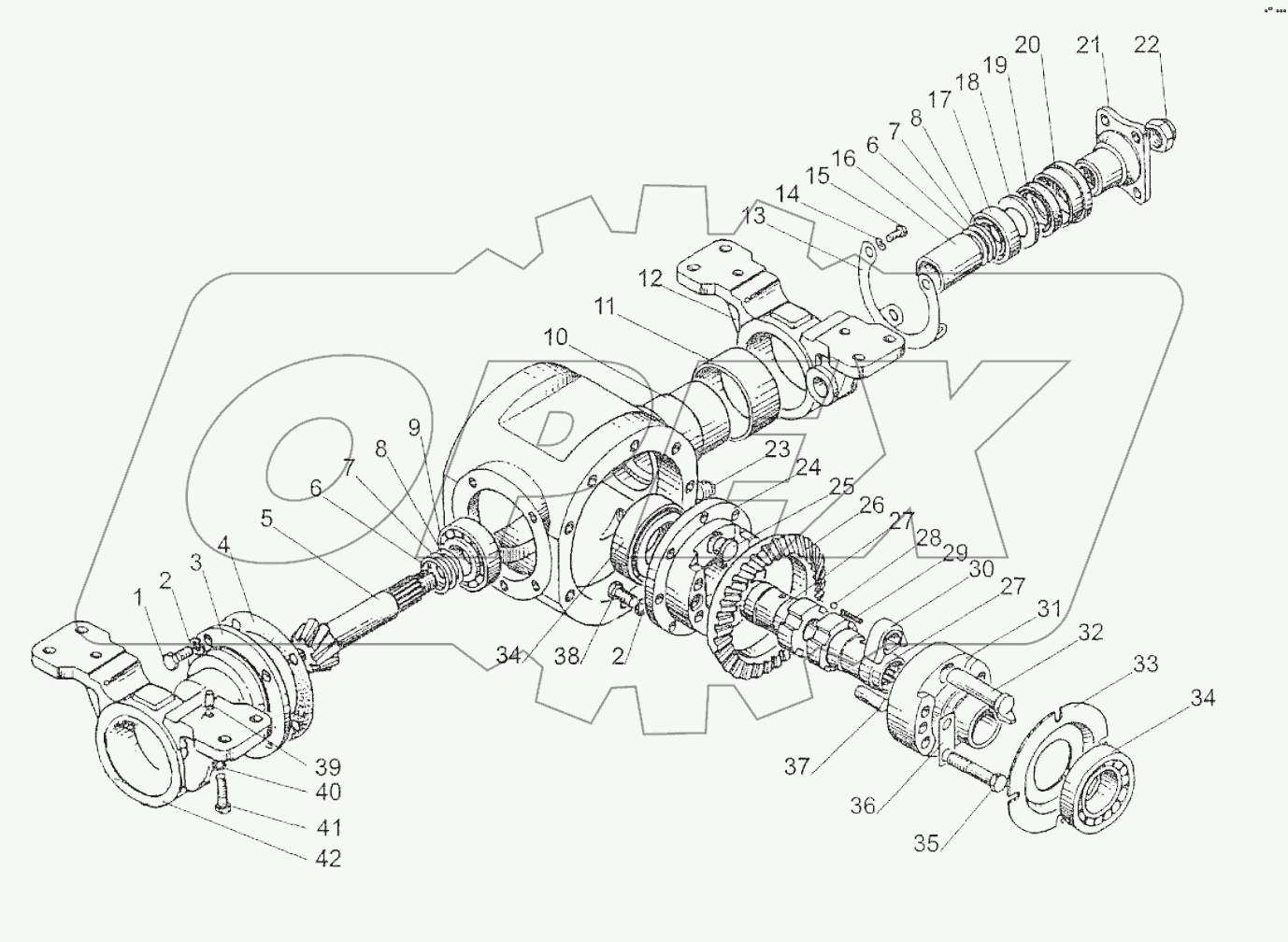 Дифференциал, главная передача переднего ведущего моста