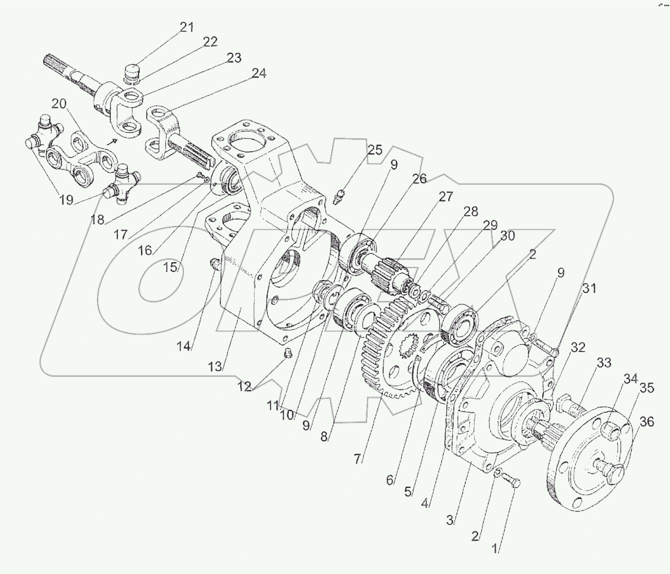 Редуктор конечной передачи переднего ведущего