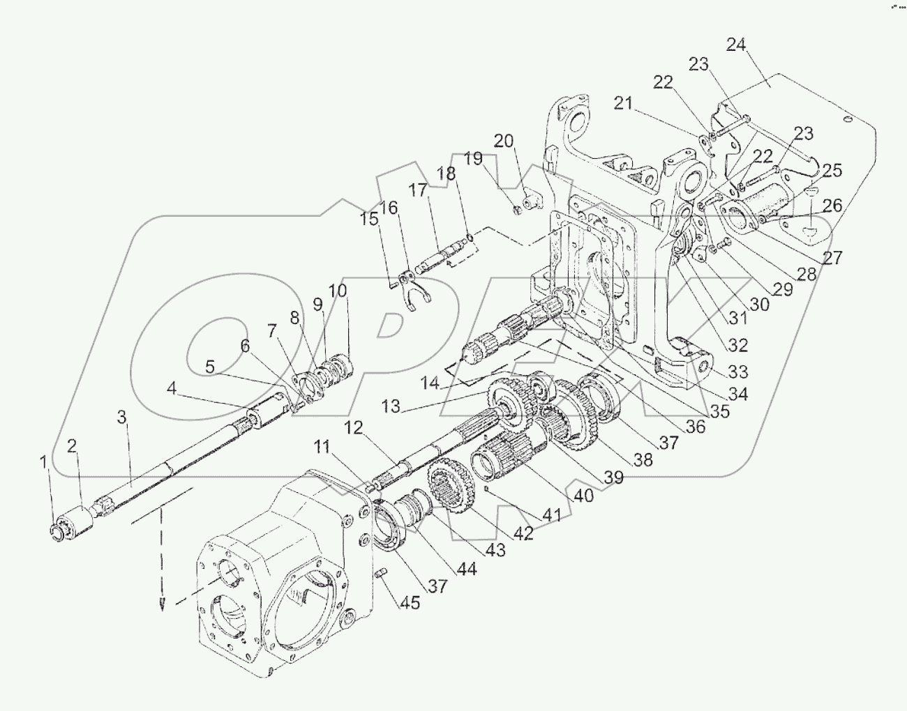 Вал отбора мощности задний