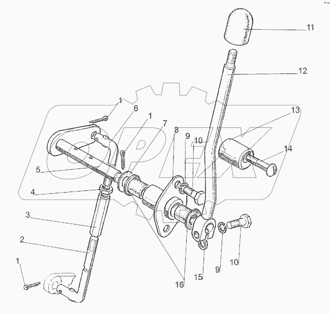 Управление задним валом отбора мощности