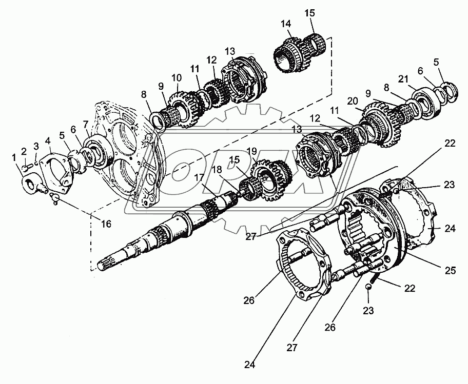 Коробка передач – Вал первичный. Узел передач. Синхронизатор