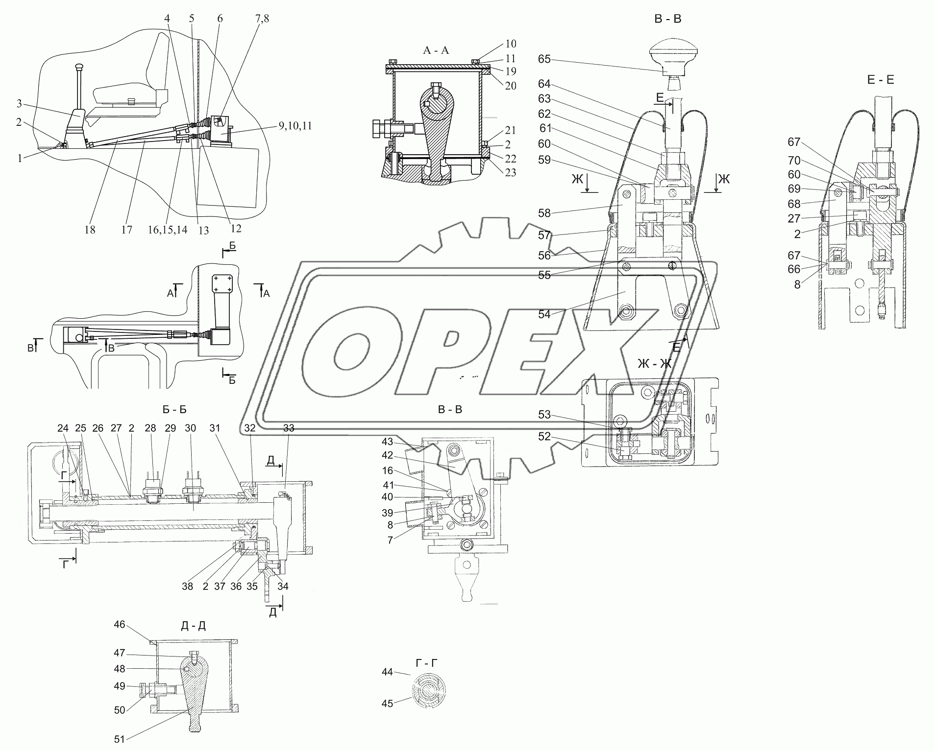 Привод переключения передач Ш353М-1703010