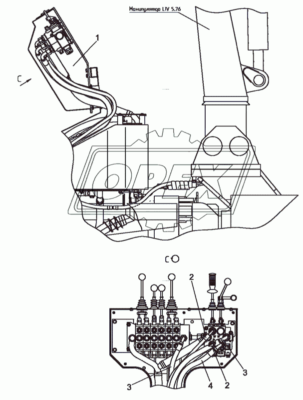 Гидропривод (с манипулятором ЛВ-203А с распределителем HYV40-6)