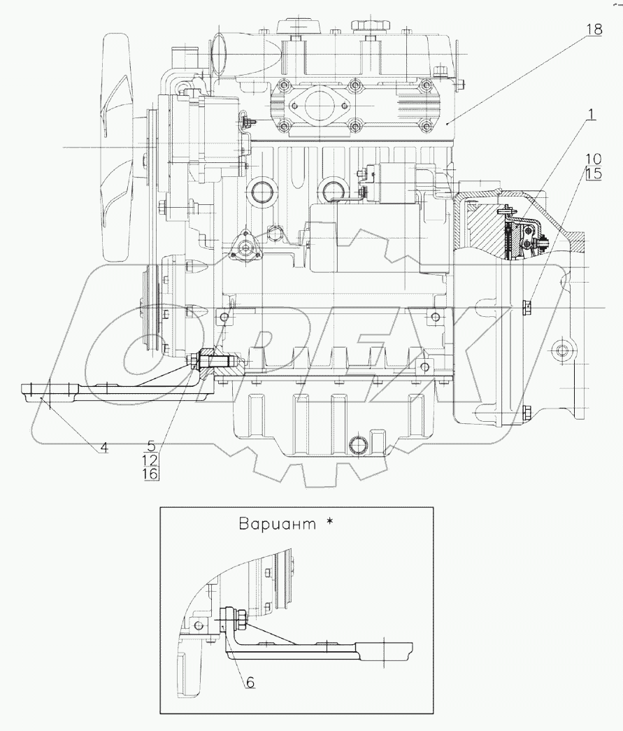 Установка двигателя