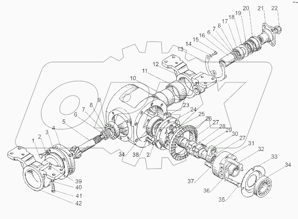Дифференциал, главная передача переднего ведущего моста