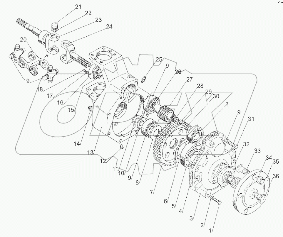 Редуктор конечной передачи переднего ведущего
