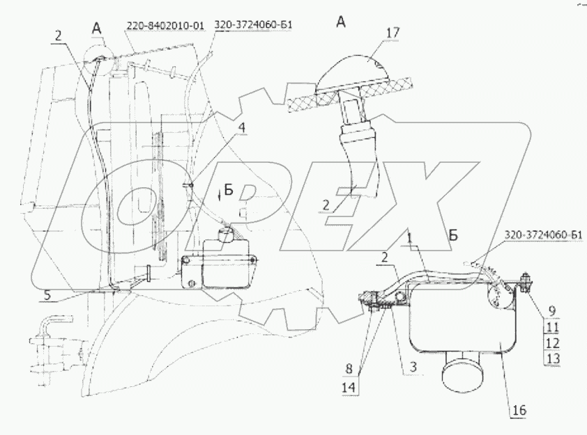 Установка омывателя