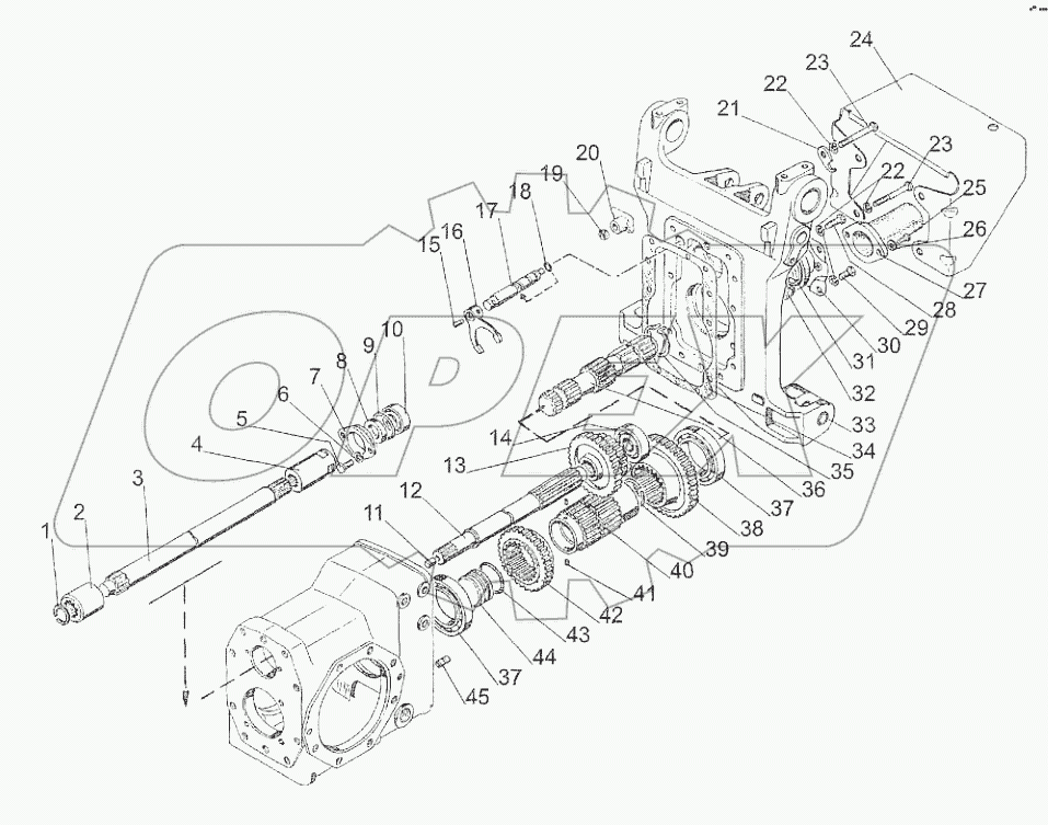 Вал отбора мощности задний