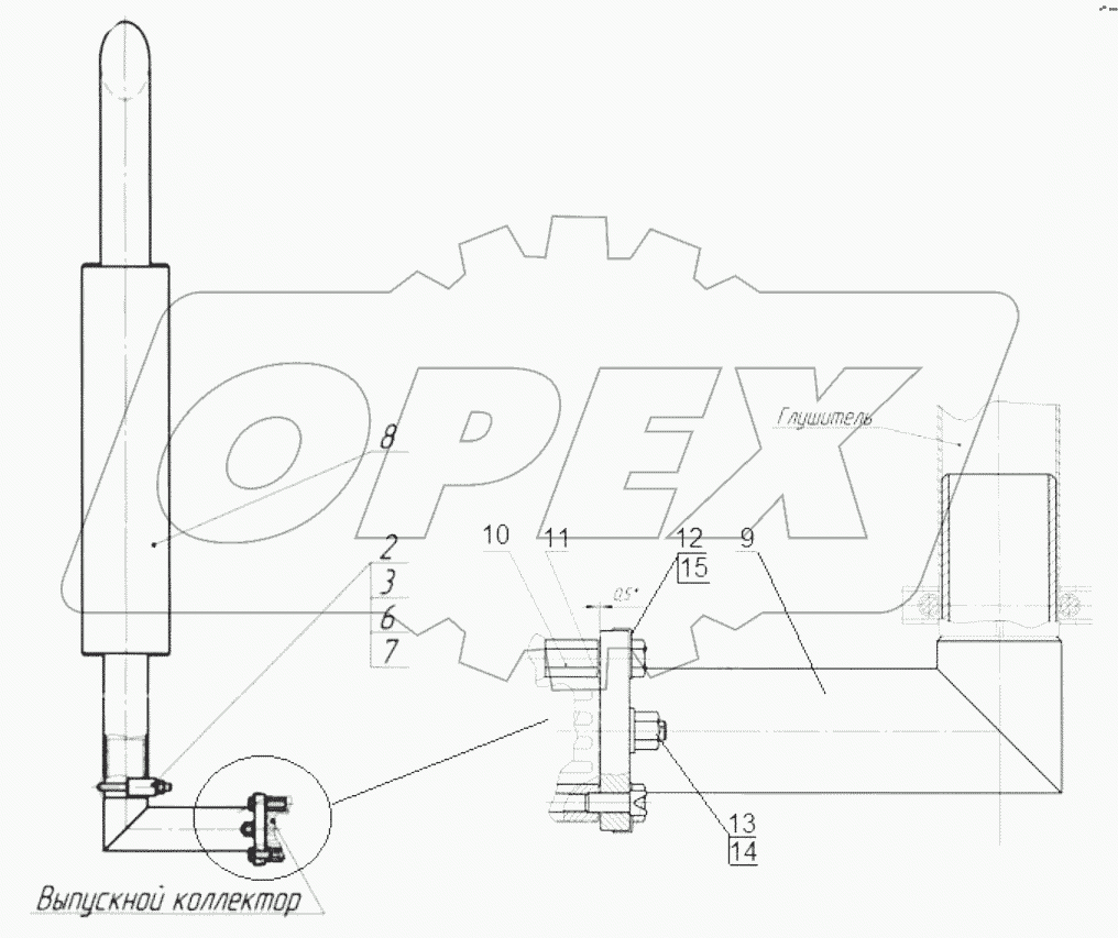 Установка глушителя