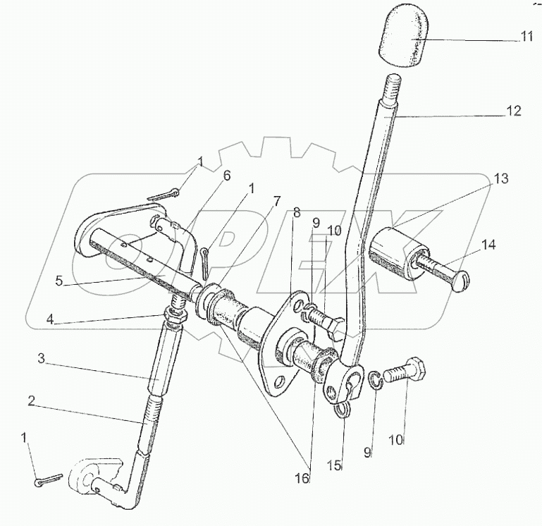Управление задним валом отбора мощности