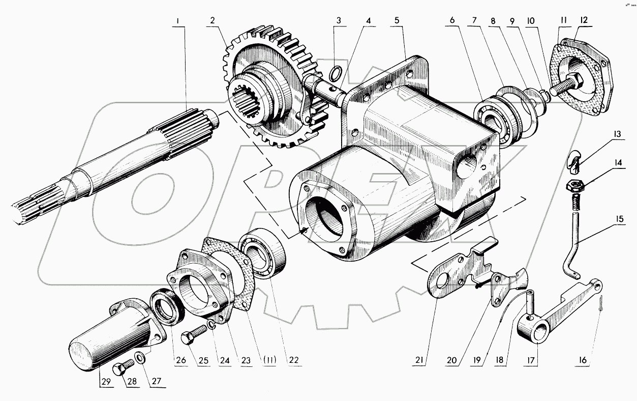 Вал отбора мощности боковой
