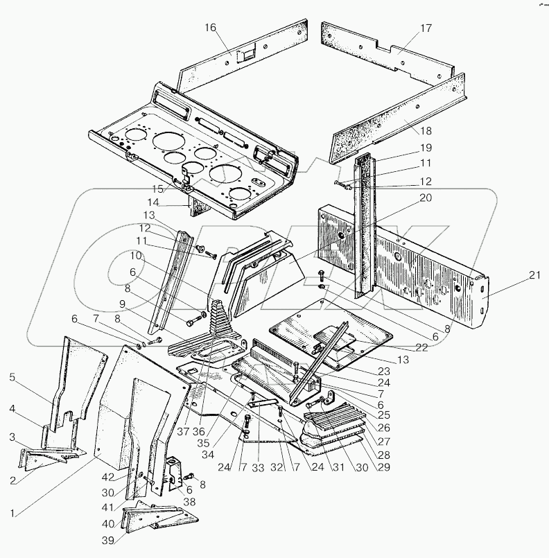 Кабина трактора. Пол кабины