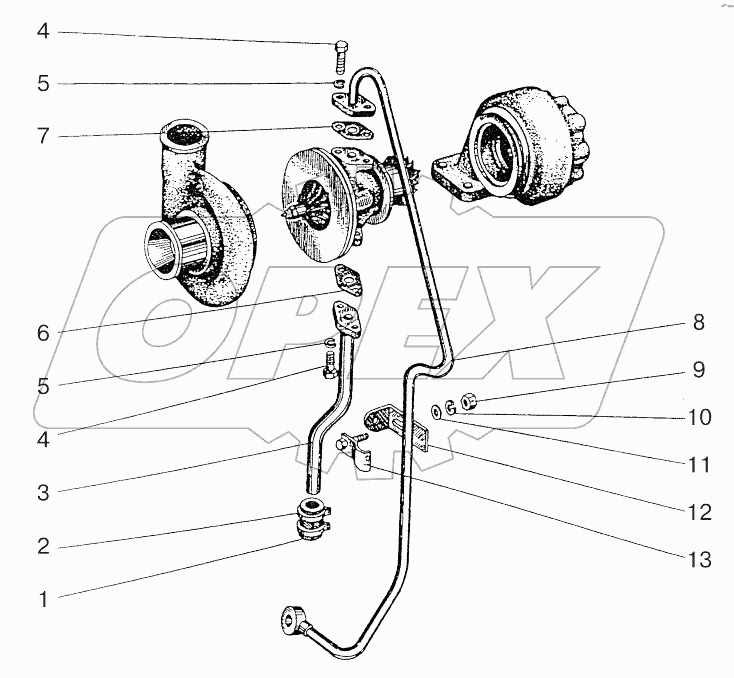 Маслопроводы турбокомпрессора