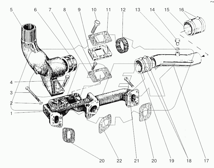 Газопровод дизеля Д-245.5/Д-245.5С