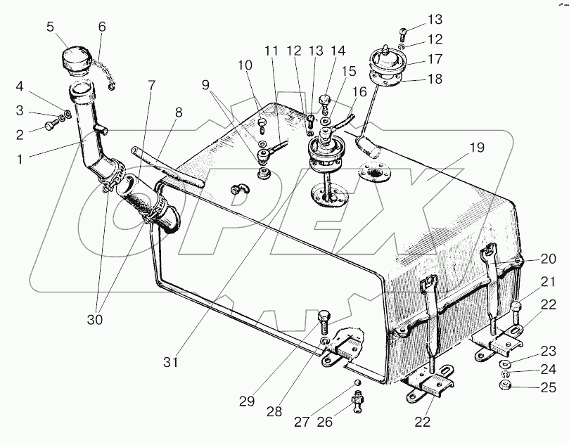 Бак топливный (ГНС с гидроподъемником)