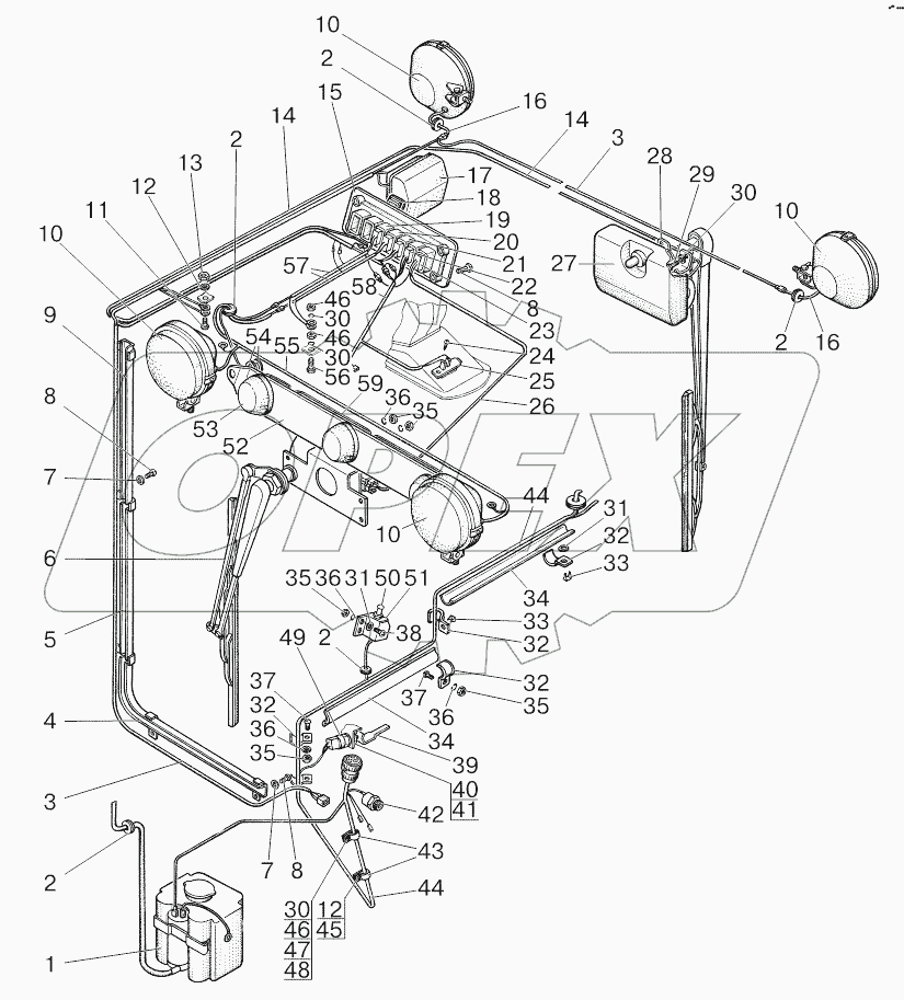 Электрооборудование по кабине