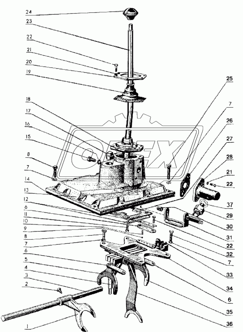 Коробка передач с рычагом переключения по центру