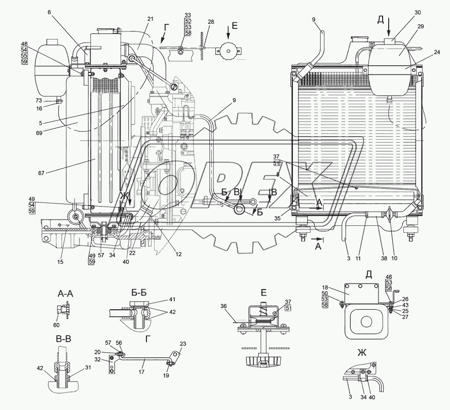 Блок охлаждения (для трактора «БЕЛАРУС-821/821.2»)