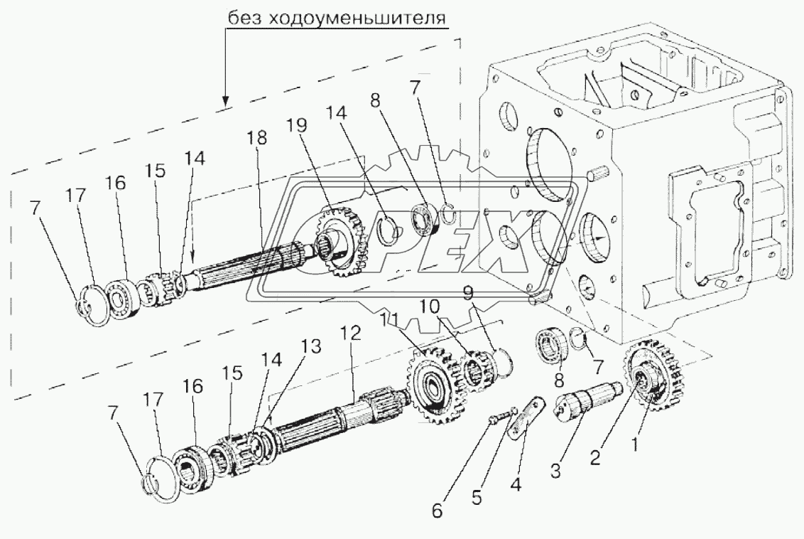 Вал 1-ой передачи и передачи заднего хода