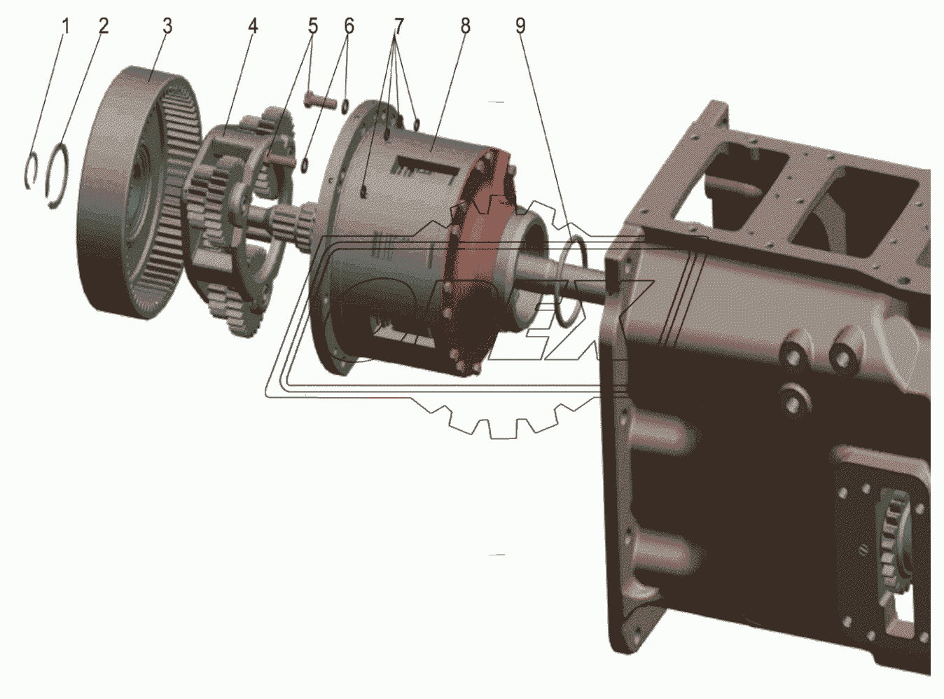 Корпус сцепления (установка редуктора)