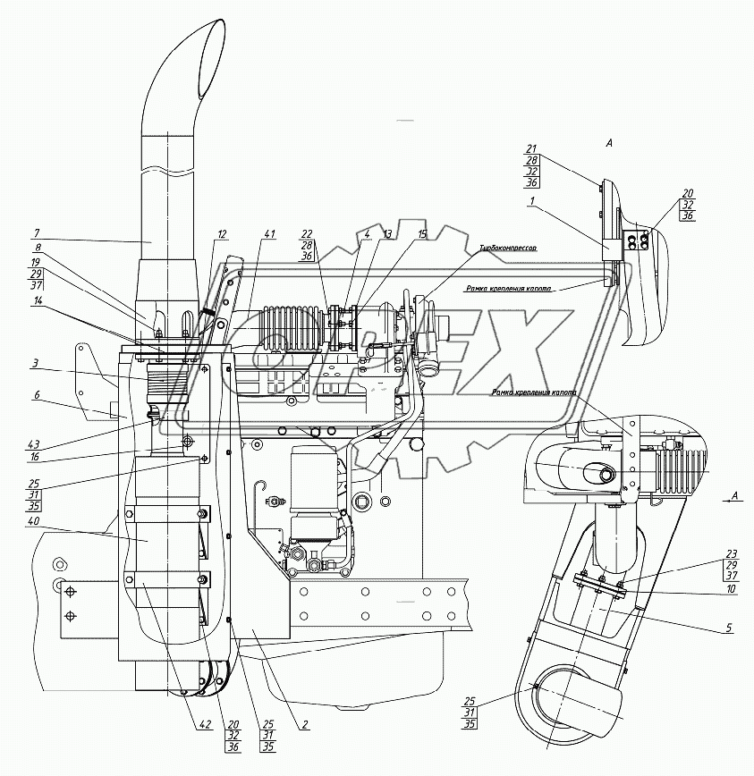 Установка глушителя (1220.5Р-1205005/-А)