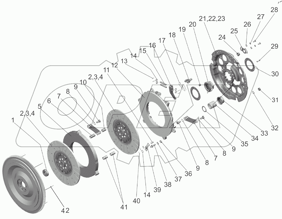  Установка сцепления 1025С-1005009, 1220С-1005009