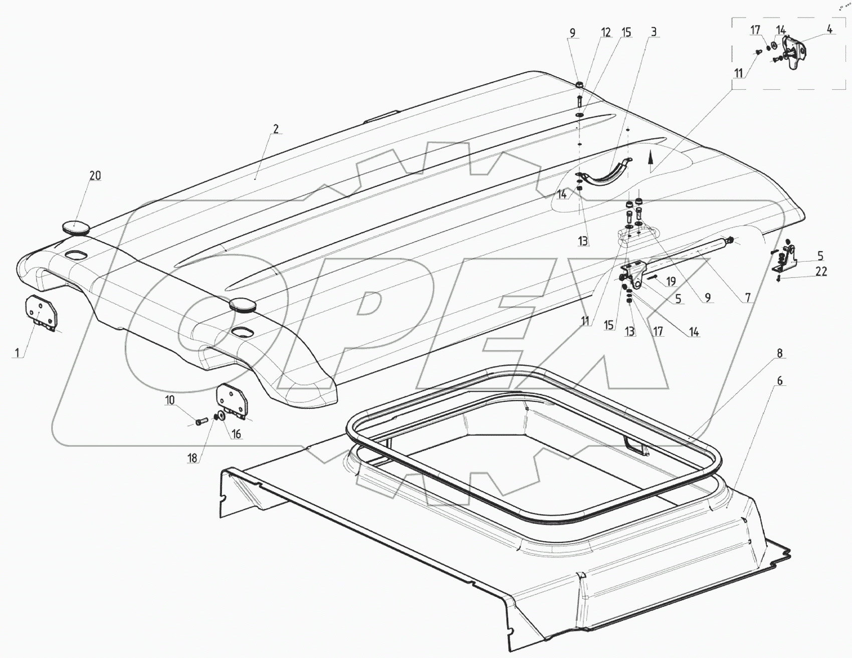  Крыша Д82-6707005, Д82-6707005-05