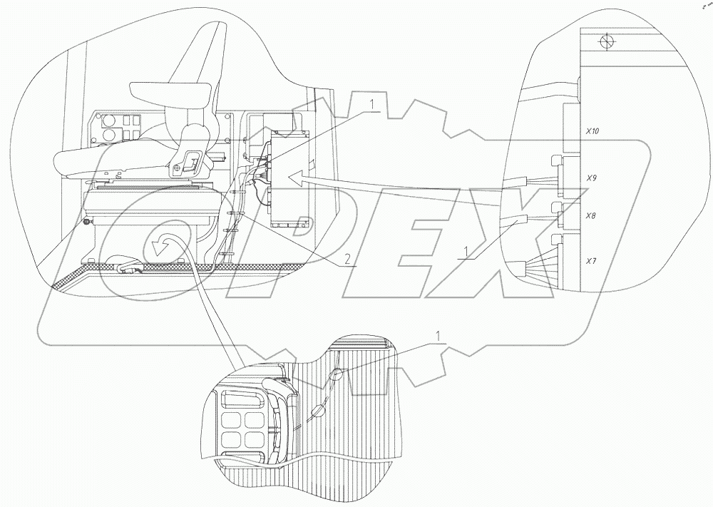  Подключение сиденья 1025.6-8700075