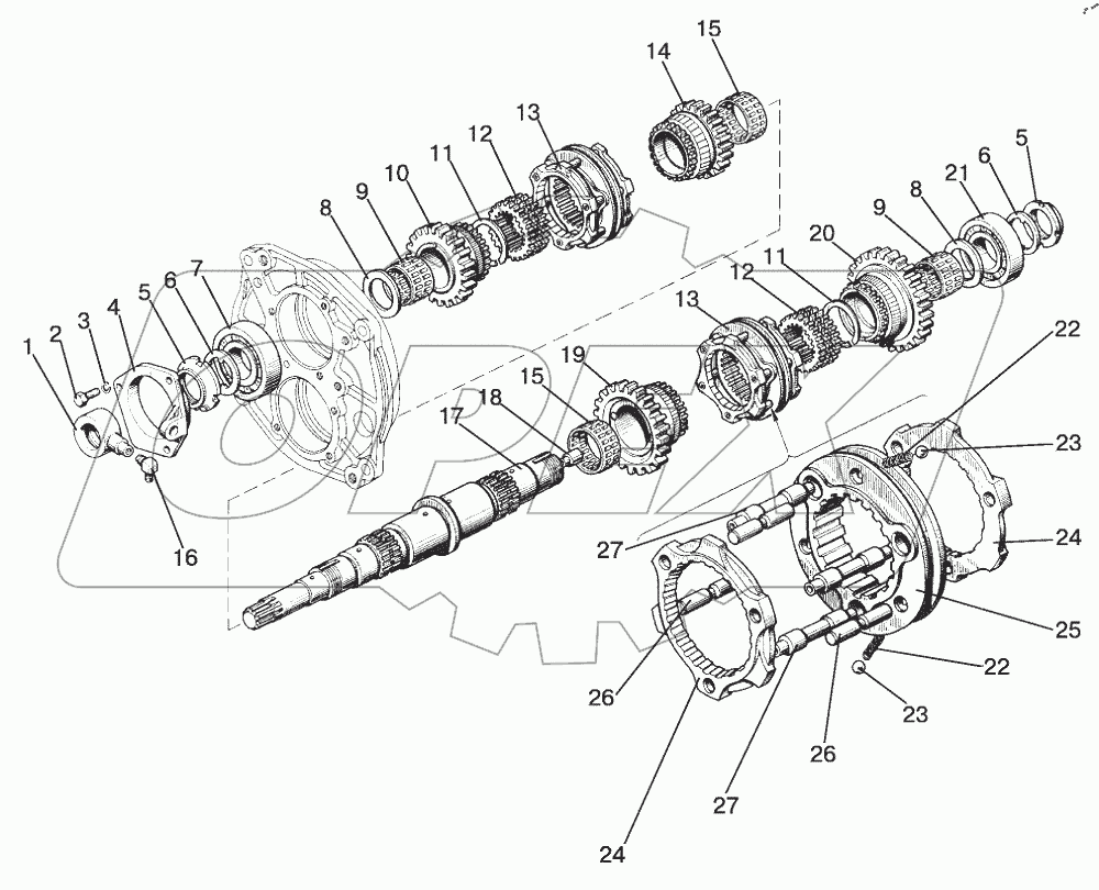  Вал первичный (16F+8R)