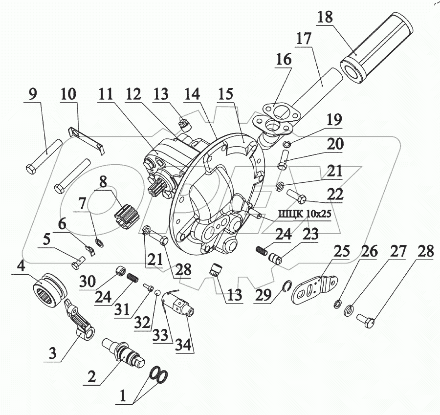  Привод насосов 1222-1704010