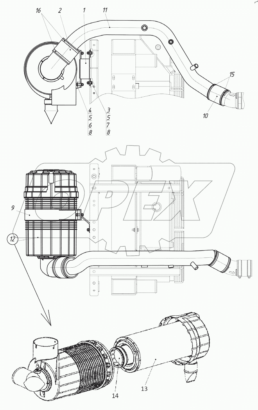  Установка воздухоочистителя 923.7С-1109125