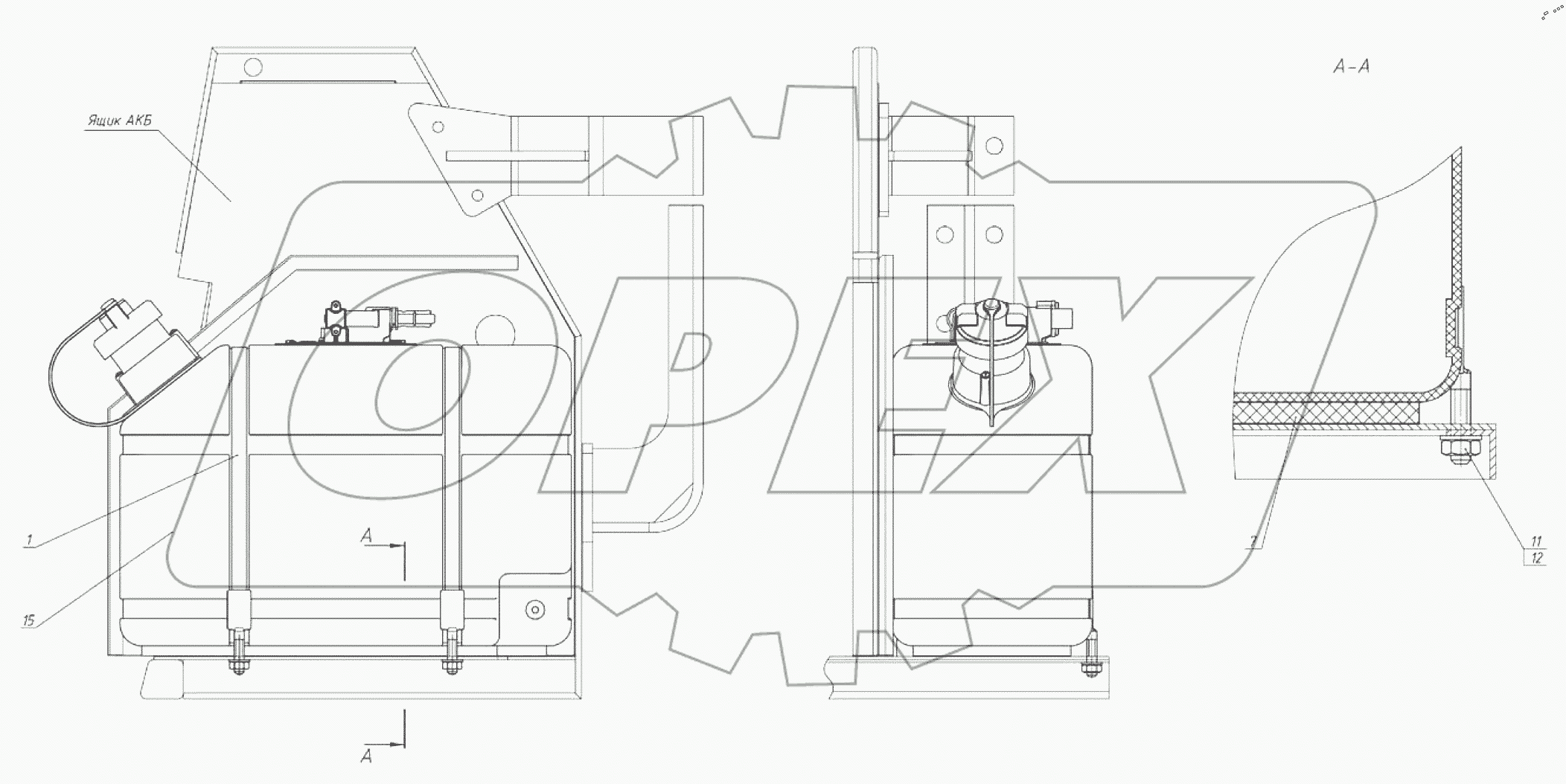  Установка бака 923.7С-1201010